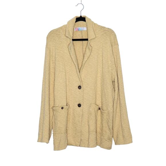 FREE PEOPLE BEACH Reign Textured Blazer Ginger Oversized Two Button Women's S - Picture 1 of 12